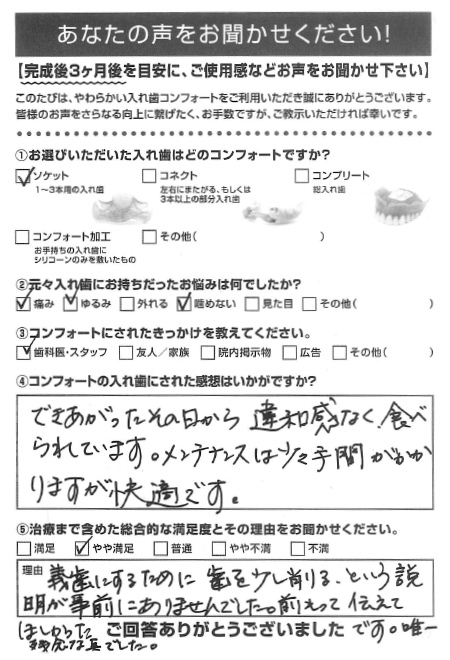 ソケットご利用者様（50代・女性）アンケート