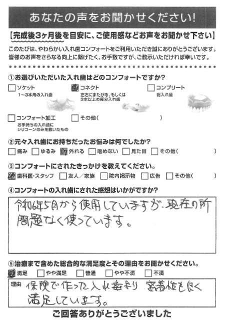 コネクトご利用者様（40代・男性）アンケート