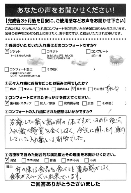 ソケットご利用者様（70代・男性）アンケート