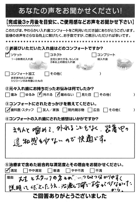 ソケットご利用者様（40代・女性）アンケート